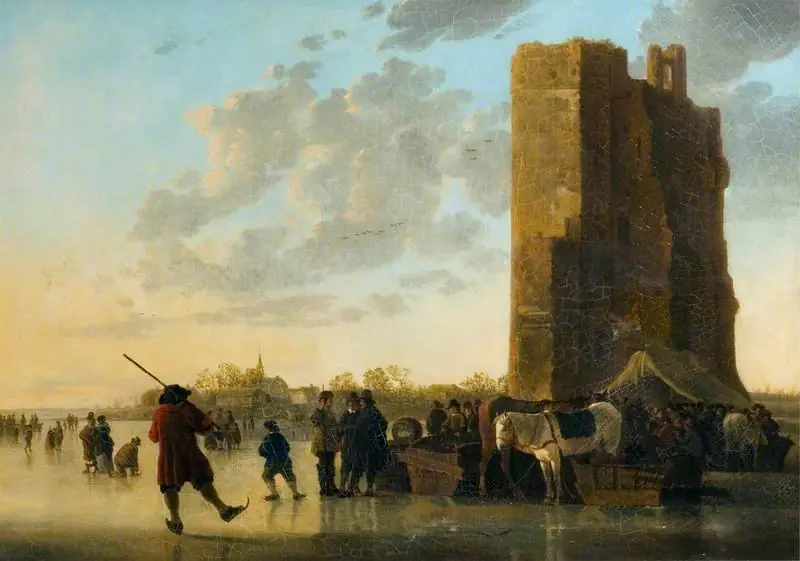 The Maas in Winter with the Huis Te Merwerde, Dordrecht