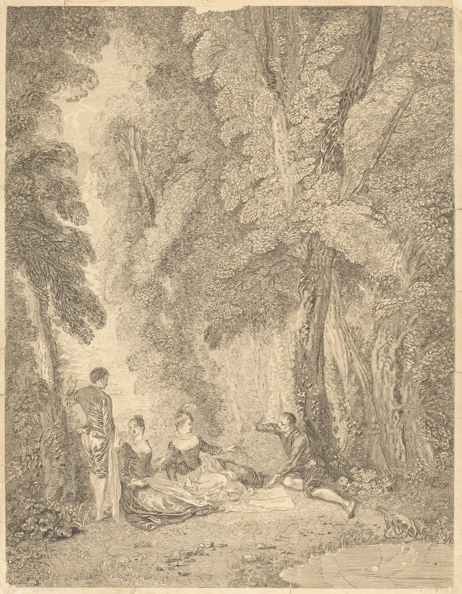 La colation, by Jean Moyreau, ink, 1729