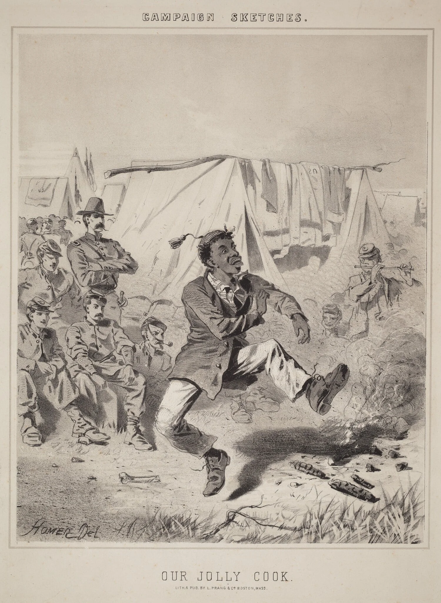 Campaign Sketches: Our Jolly Cook, by Winslow Homer, ink, 1863