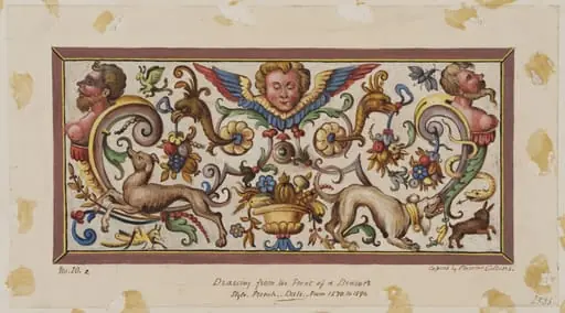 Decoration on the front of a drawer