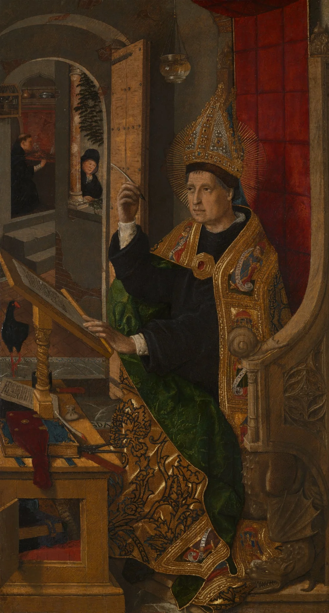 A Bishop Saint, by Bartolomé Bermejo, oil, 1480