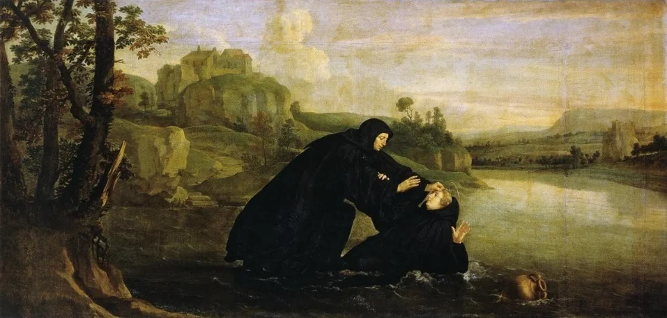 Placidus saved from the water by friar Maurus