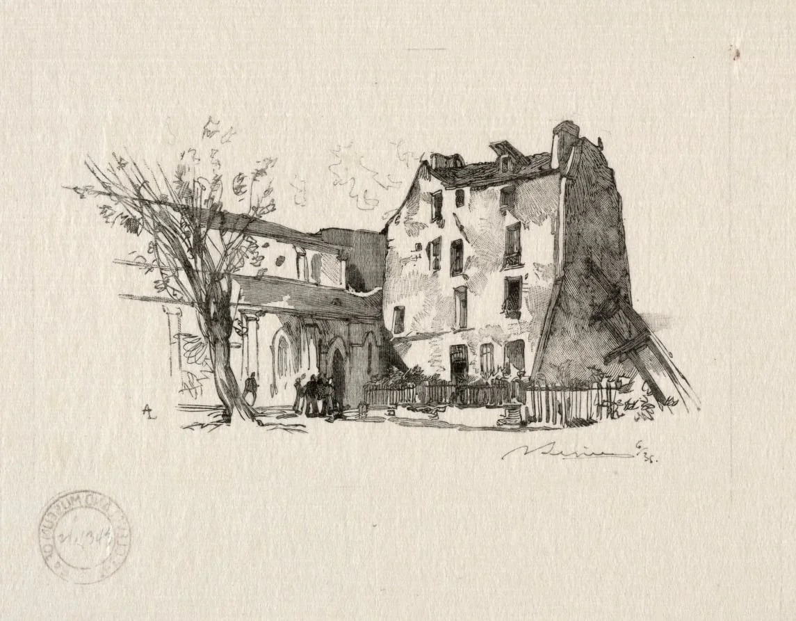 St. Julien le Pauvre: Le Presbytère, by Auguste Lepère, 1894