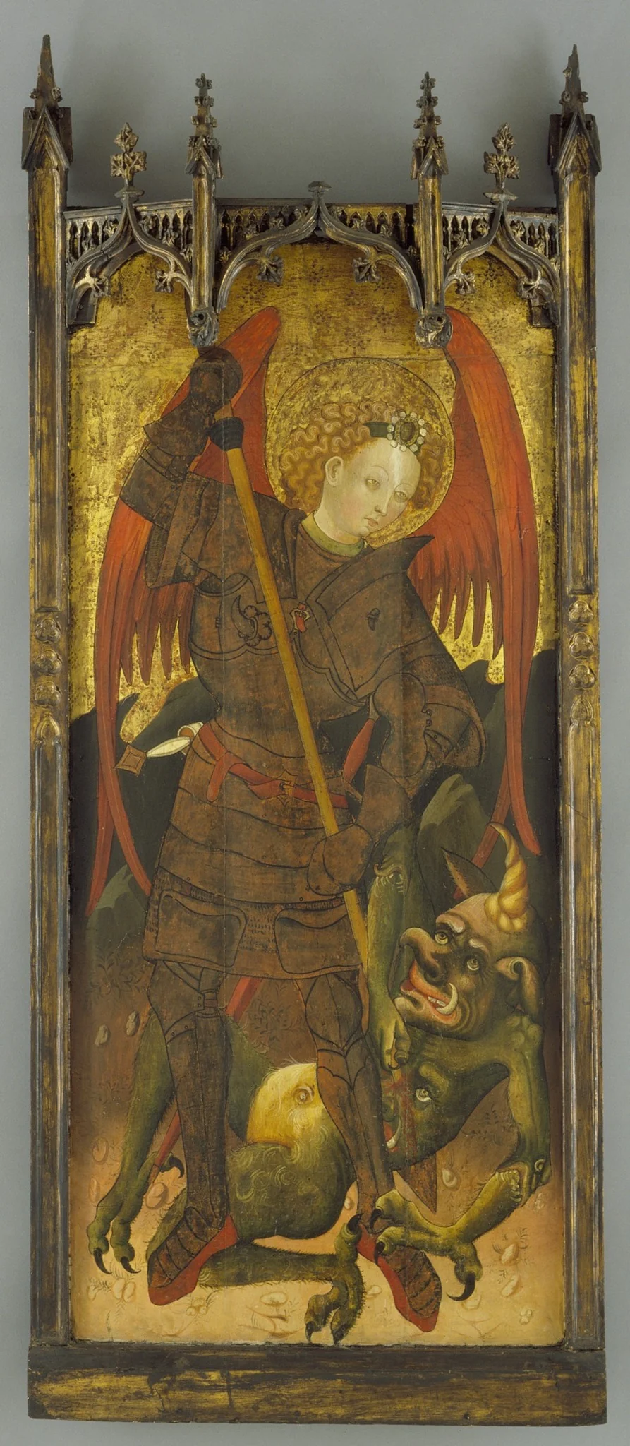 Saint Michael Fighting the Dragon, by Unknown, unspecified, 1400