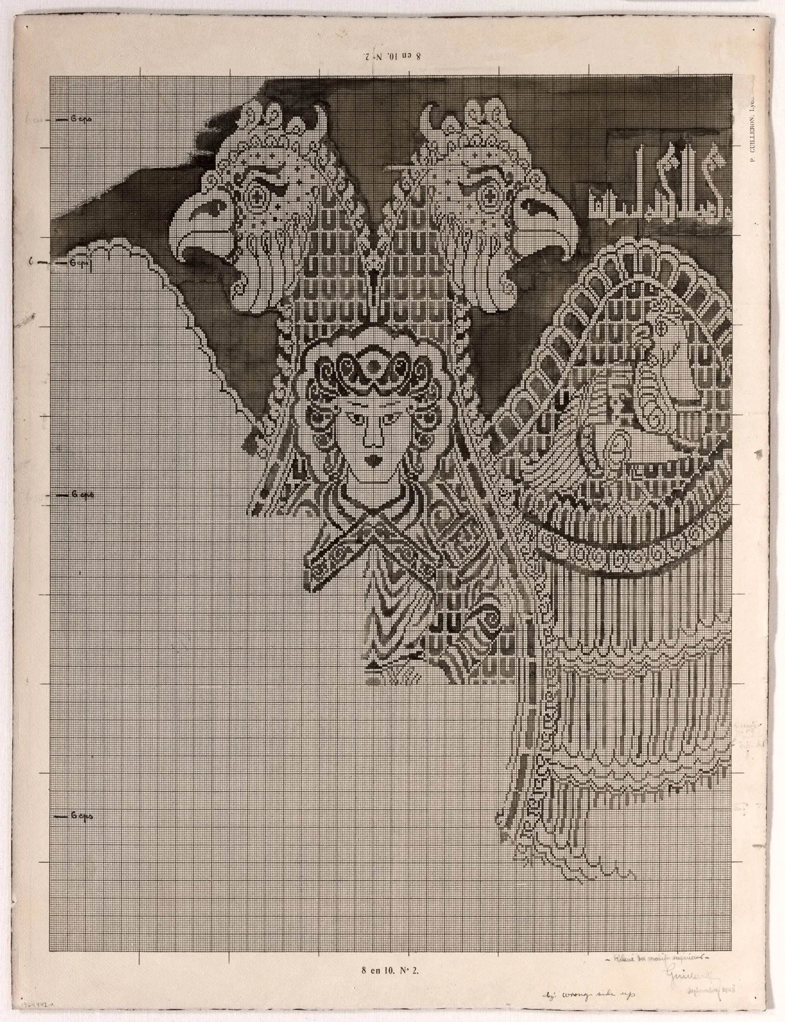 Schematic Drawings of Buyid Silk (1962.264), by Félix Guichert, 1904