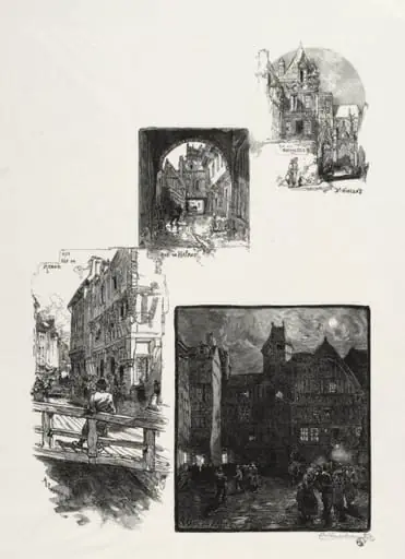 Rouen Illustré:  Rue des Charretes; Rue de Halage; Rue Eau de Robec; Place des Arts