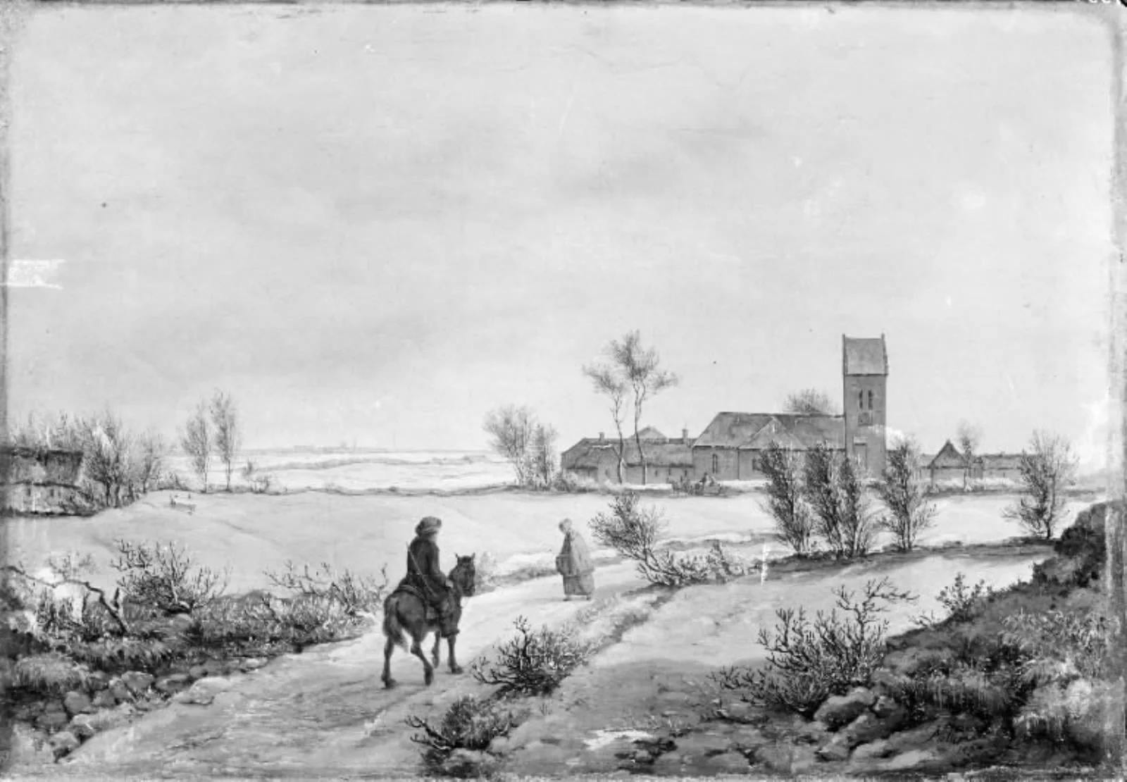 Winterlandscape in Gentofte with Copenhagen in the Distance, by Unknown, unspecified, 1827