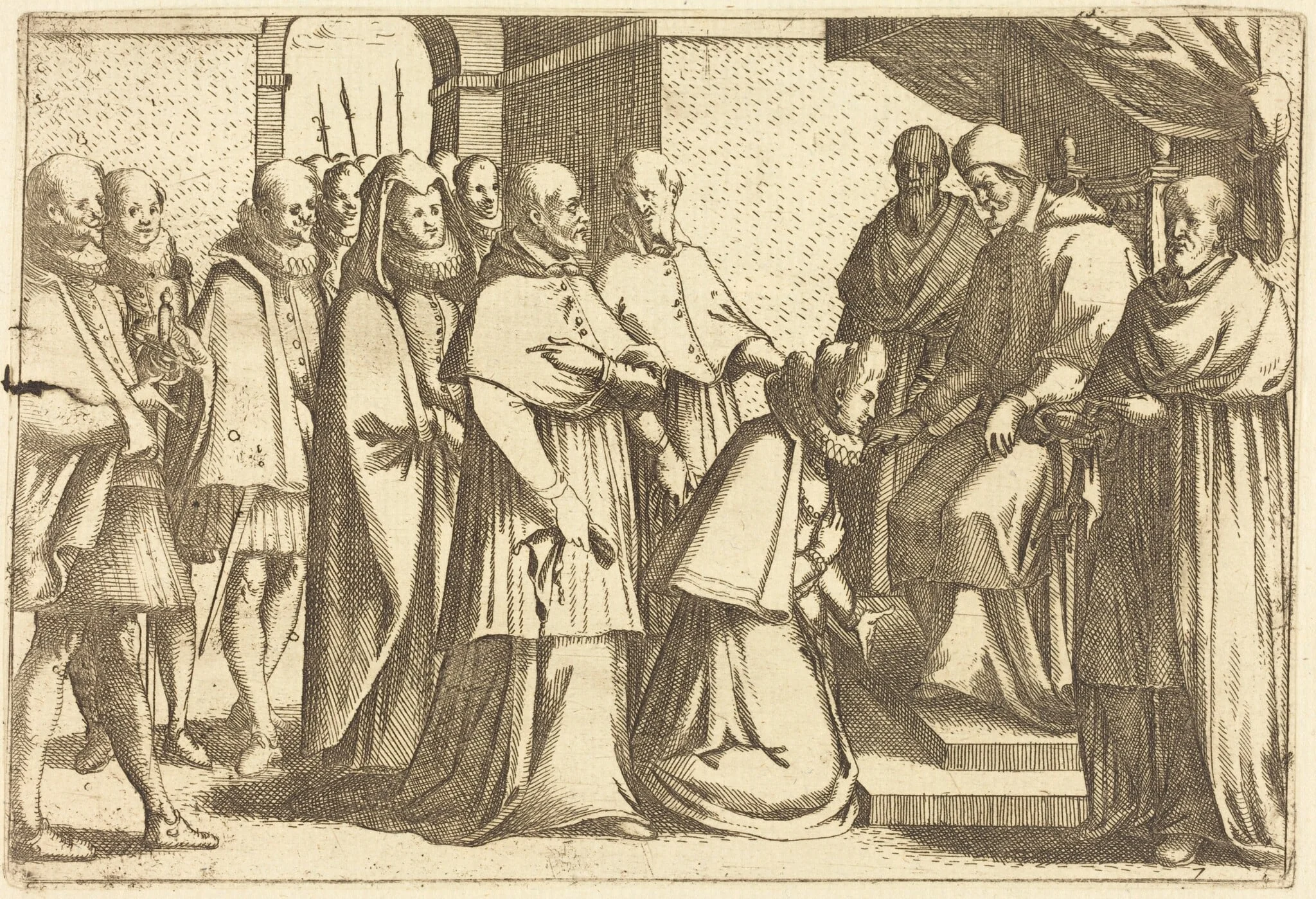 Papal Audience, by Jacques Callot, ink, 1612