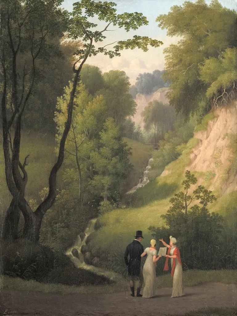 View of the Park of Liselund Manor on the Island of Møn