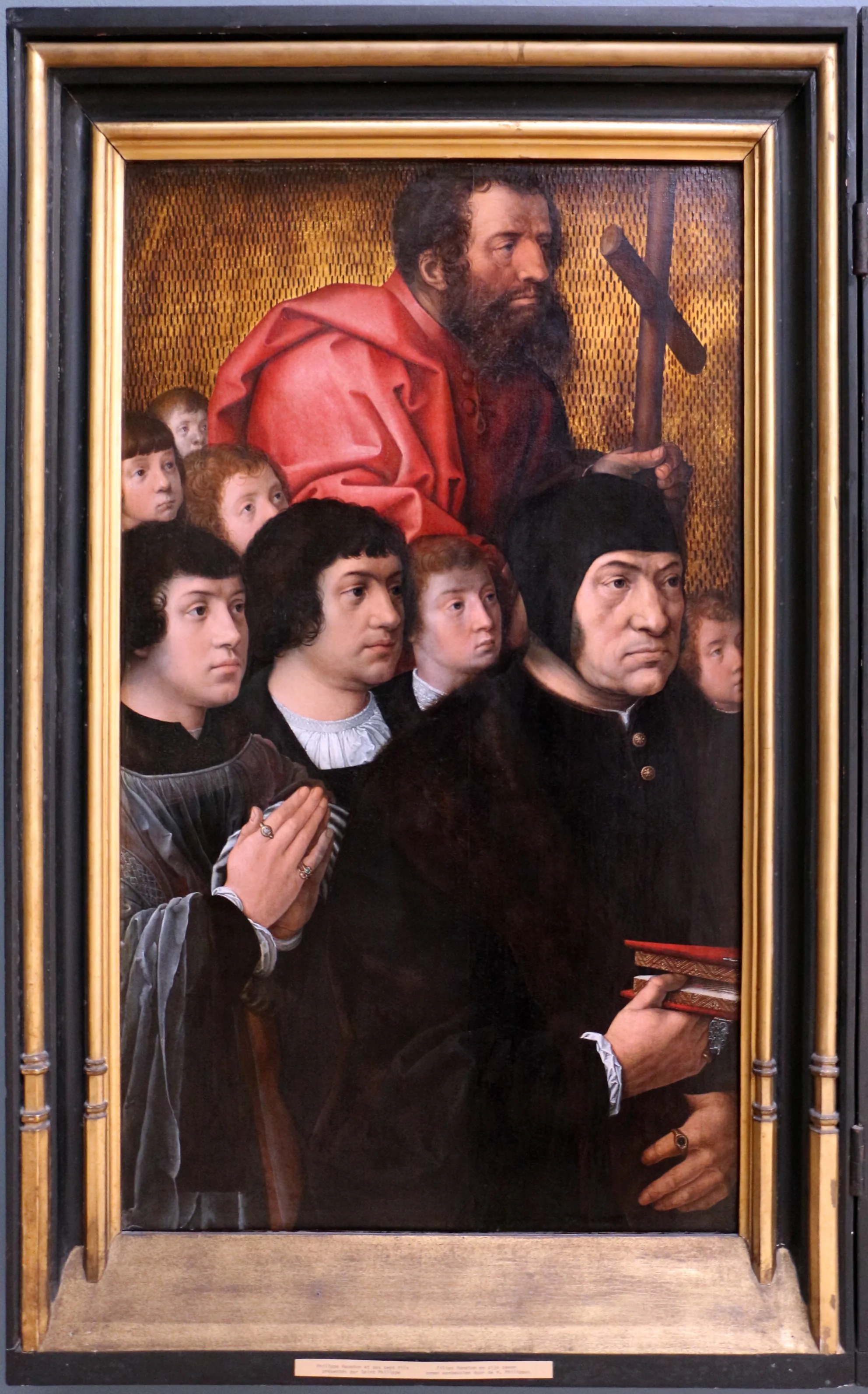 Portrait of Philippe Haneton with his seven sons and the apostle Philip, by Bernard Van Orley, oil, 1521