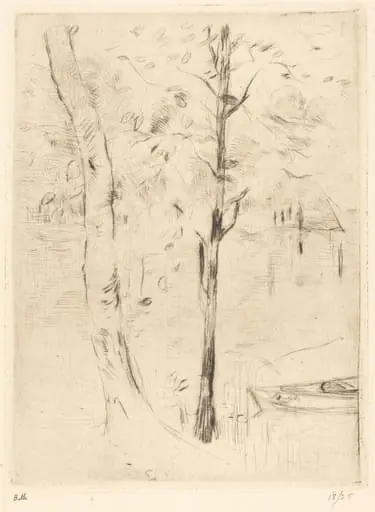 Lake with Rowboat