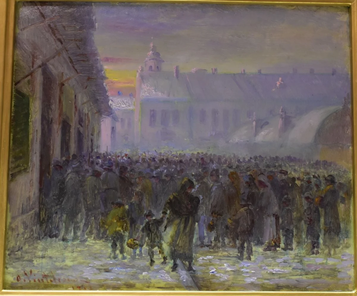 Piața în Iași (Manifestație Piața Spiridon), by Aurel Vintilescu, unspecified, 1917