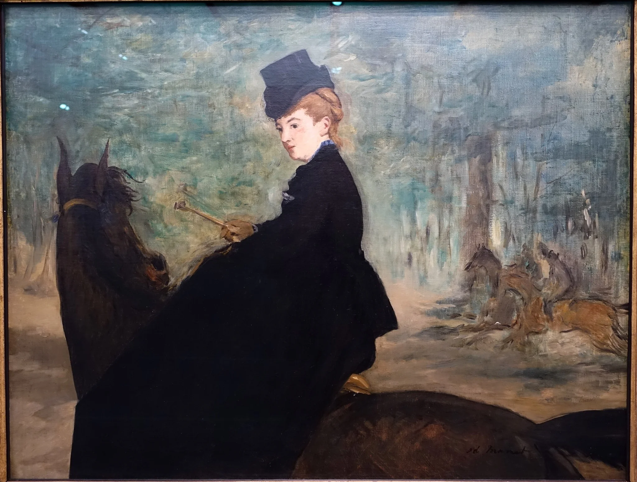 The Amazon, Portrait of Marie Lefebure, by Edouard Manet, oil, 1872
