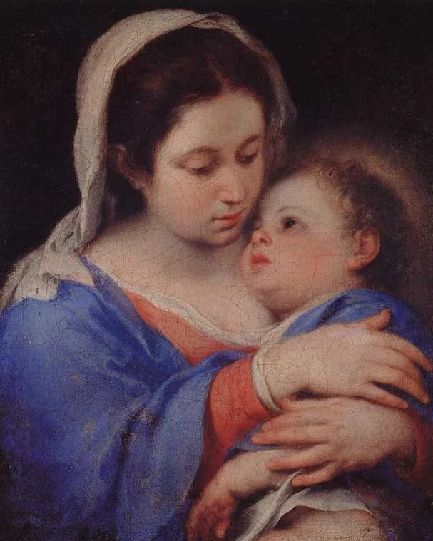 Virgen con el Niño, by Bartolomé Esteban Murillo, oil, 1659