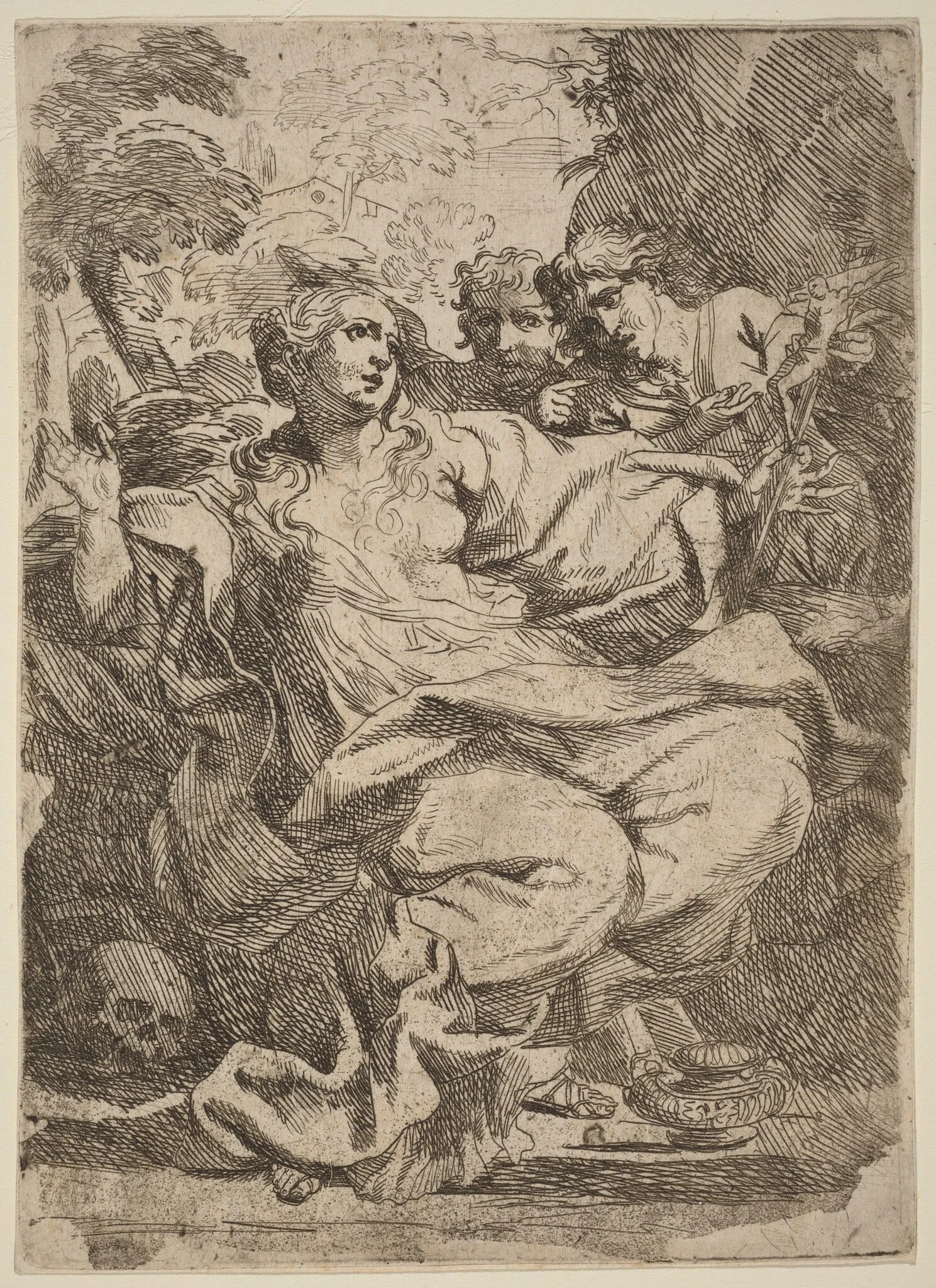 Magdalen, by Italian 17th Century, ink, 1650