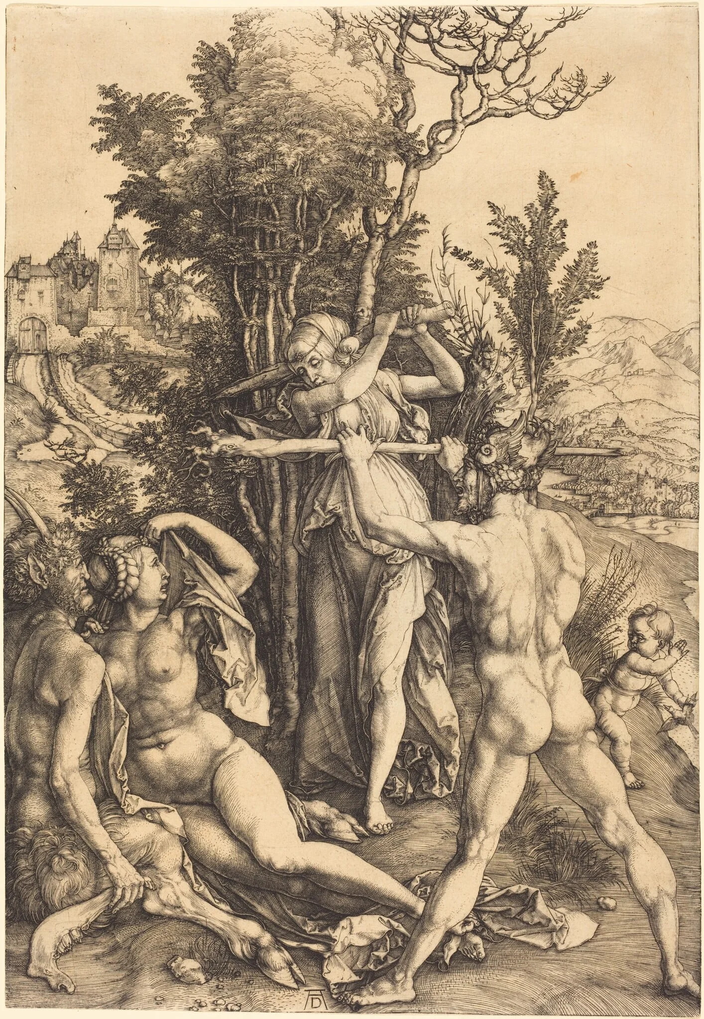 Hercules at the Crossroad, by Albrecht Dürer, ink, 1498