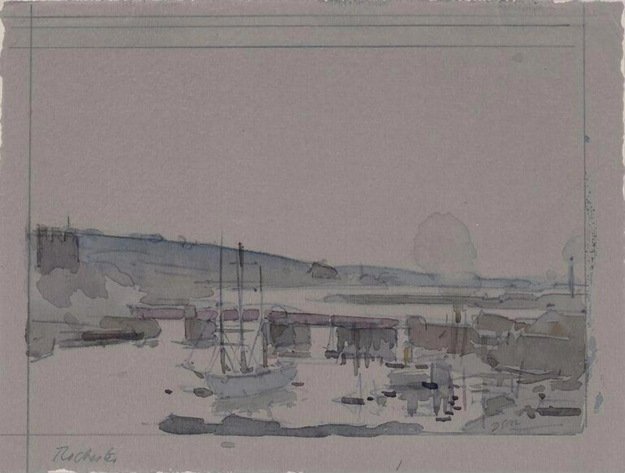 Rochester Bridge, by Dugald Sutherland MacColl, watercolor, 1950