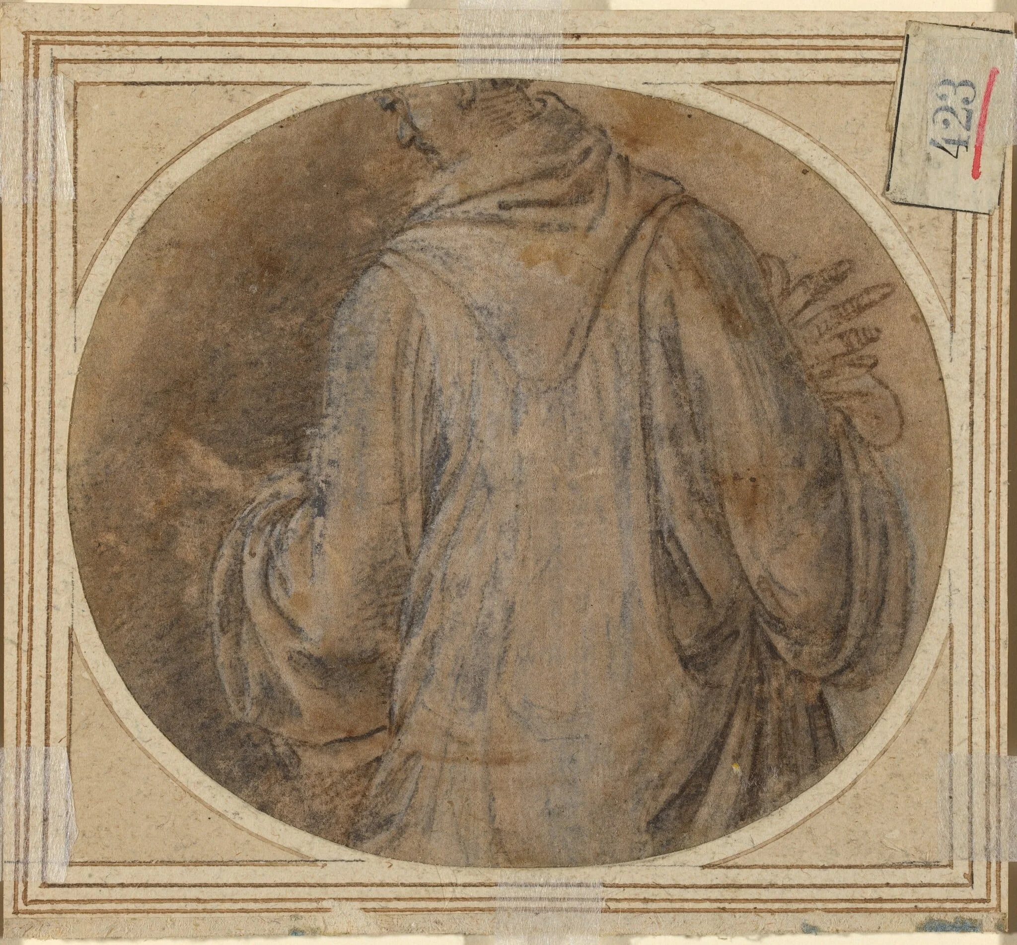 A Monk [verso], by Fra Bartolommeo, ink, 1500