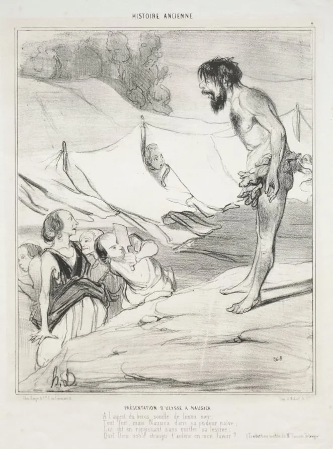 Introduction of Ulysses to Nausica, by Honoré Daumier, 1842