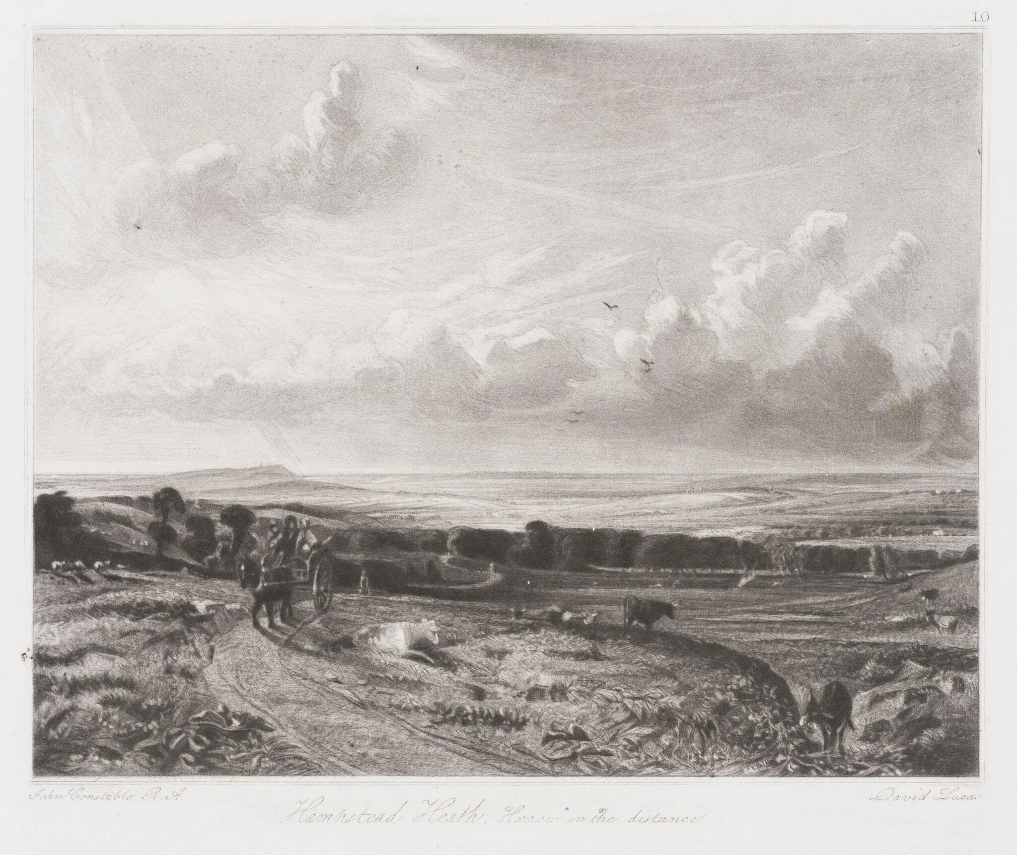 Hampstead Heath. Harrow in the distance