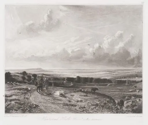 Hampstead Heath. Harrow in the distance