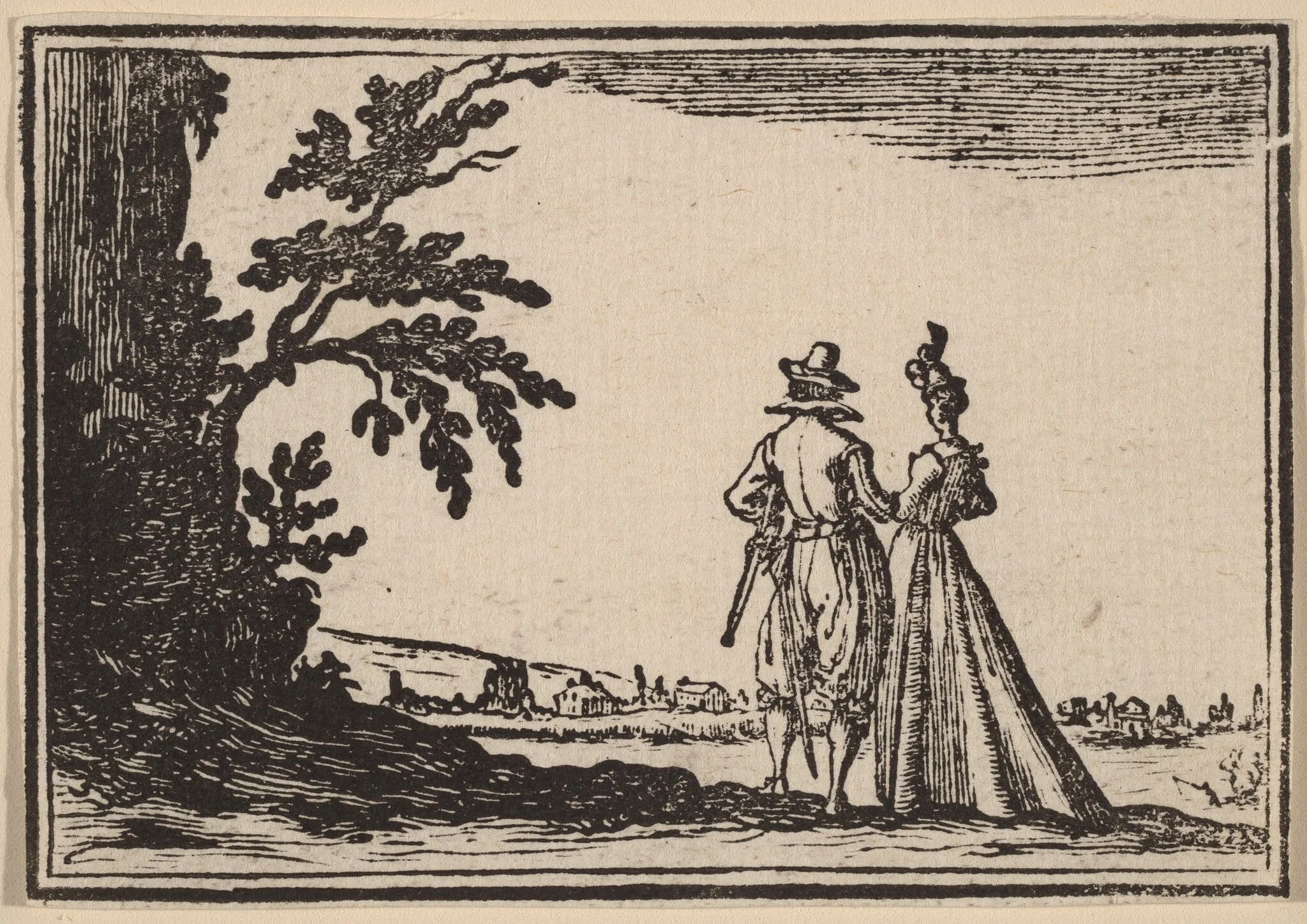 The Promenade, by Edouard Eckman, ink, 1621