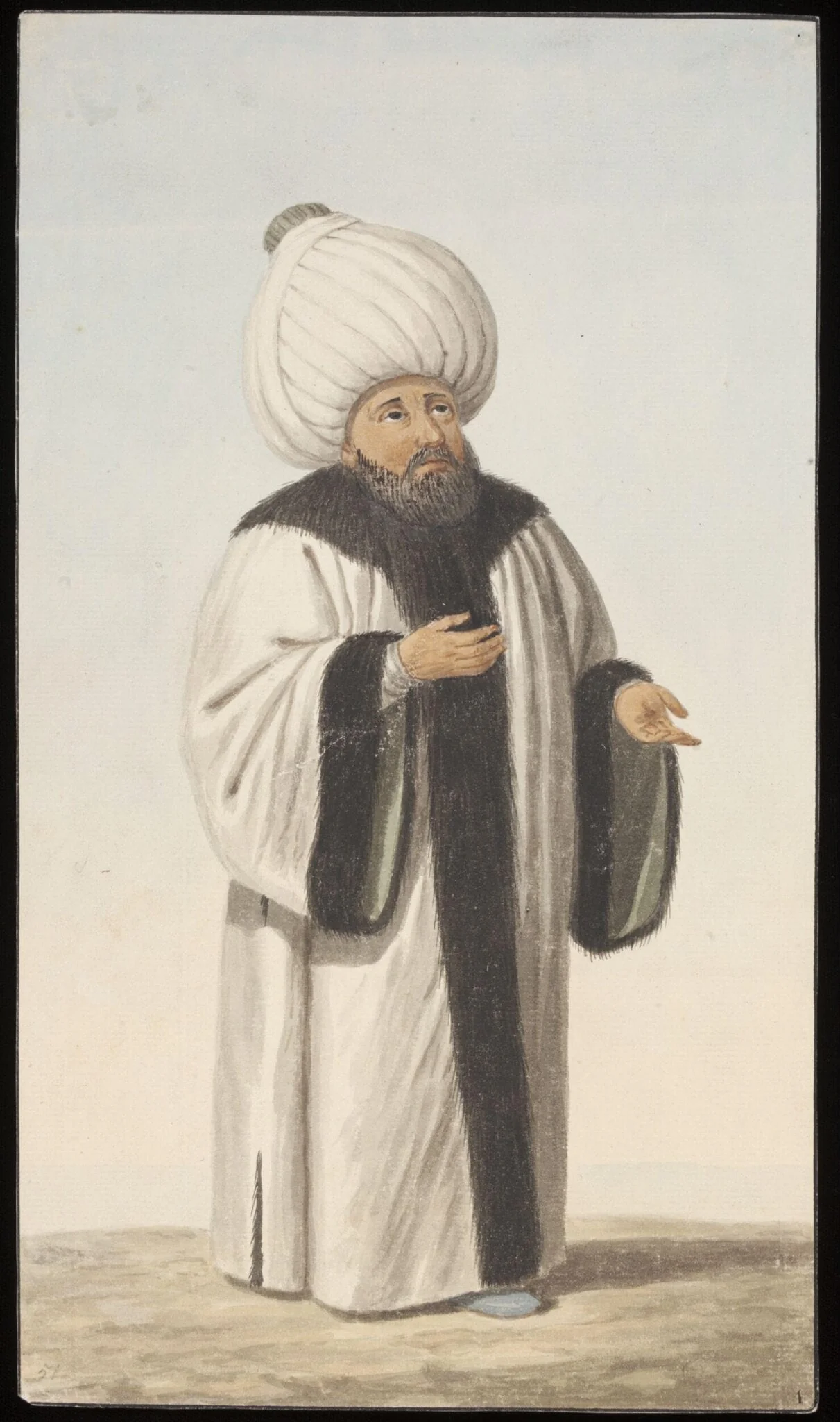 Seyh-ül-Islâm, or Grand Mufti, by Anonymous Greek artist, watercolor, 1809