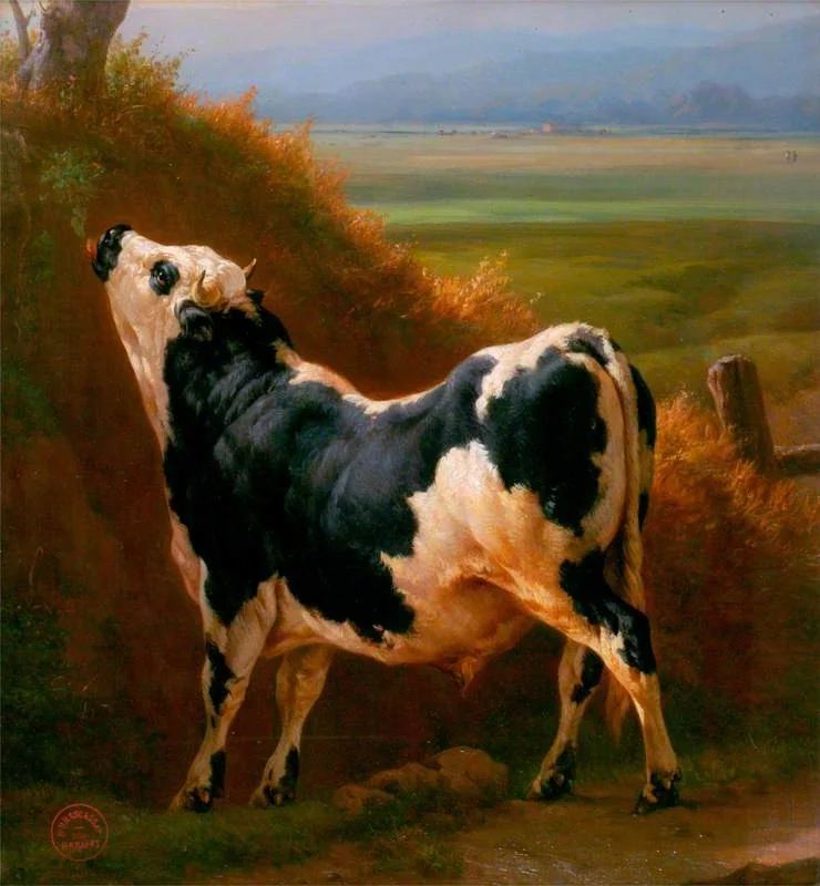 A Bull in a Normandy Pasture, by Jacques Raymond Brascassat, oil, 1845