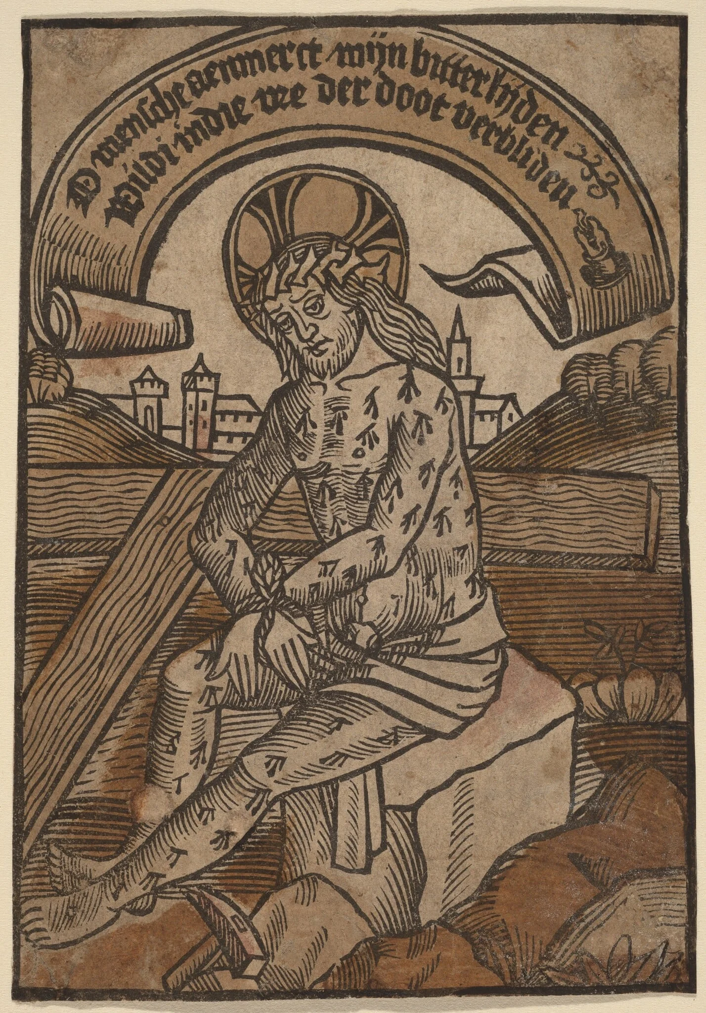 Christ as the Man of Sorrows, by Netherlandish 15th Century, ink, 1500