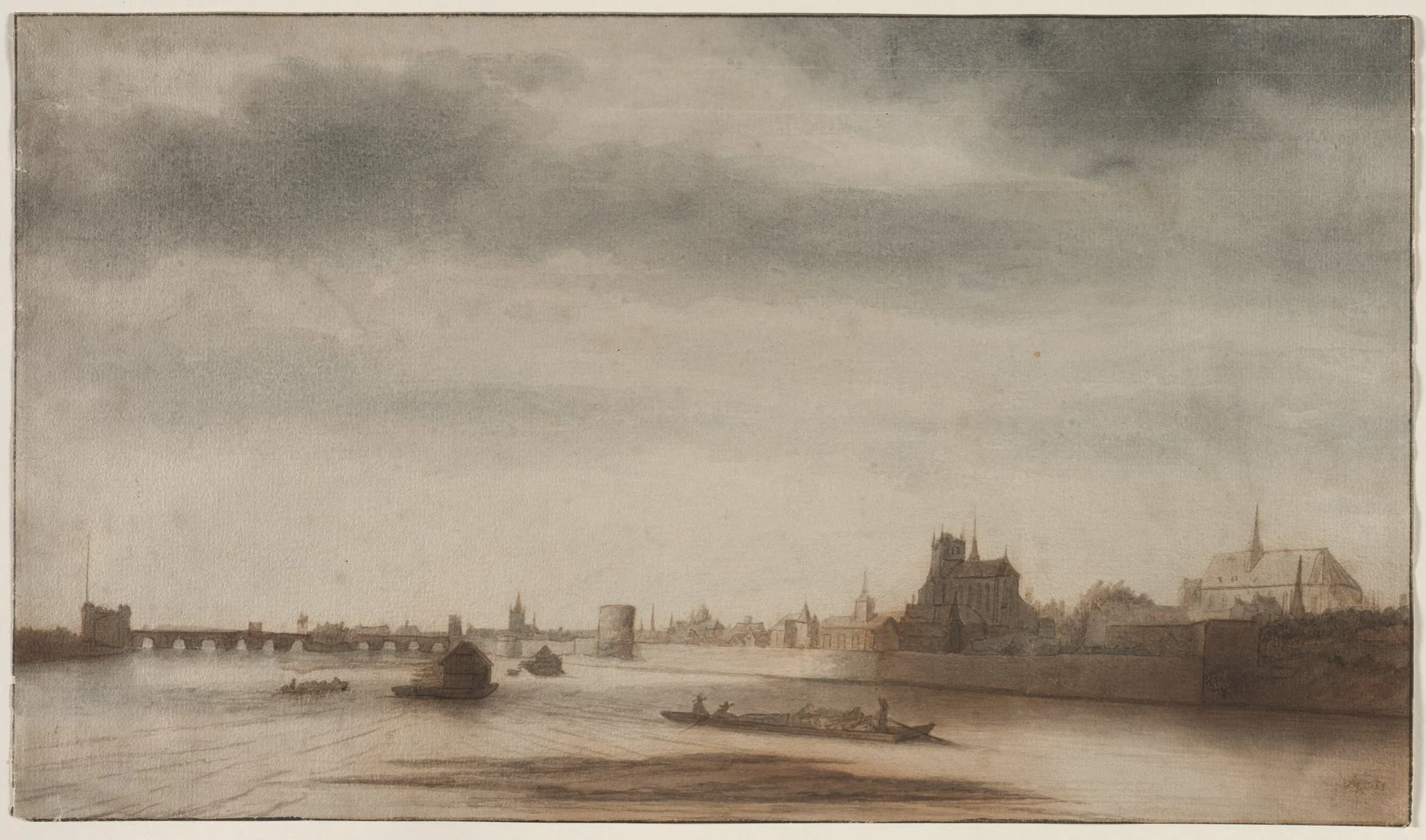 View of Orléans from the Loire, by Lambert Doomer, 1670