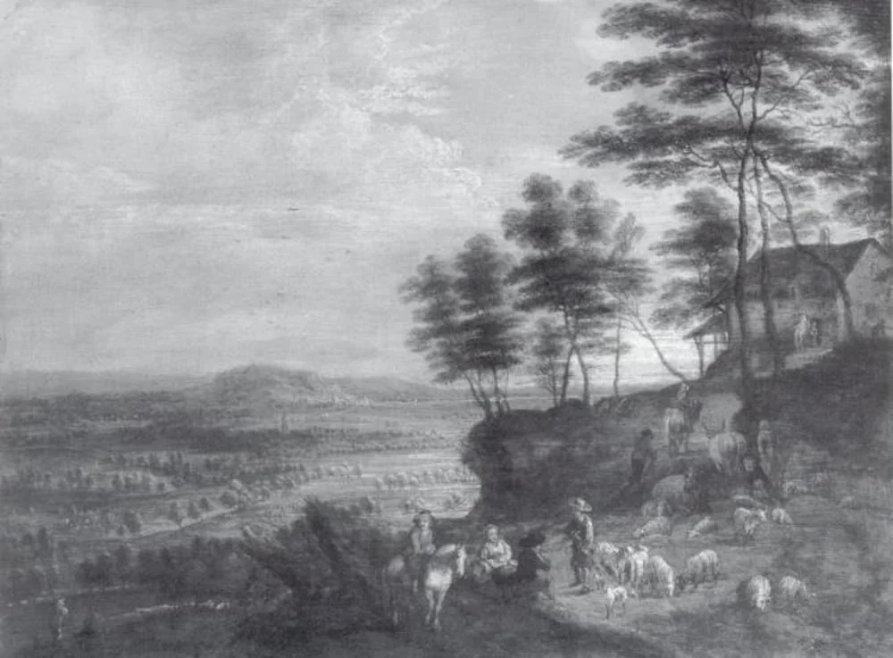 Landscape with Herd of Cattle before a Panoramic View