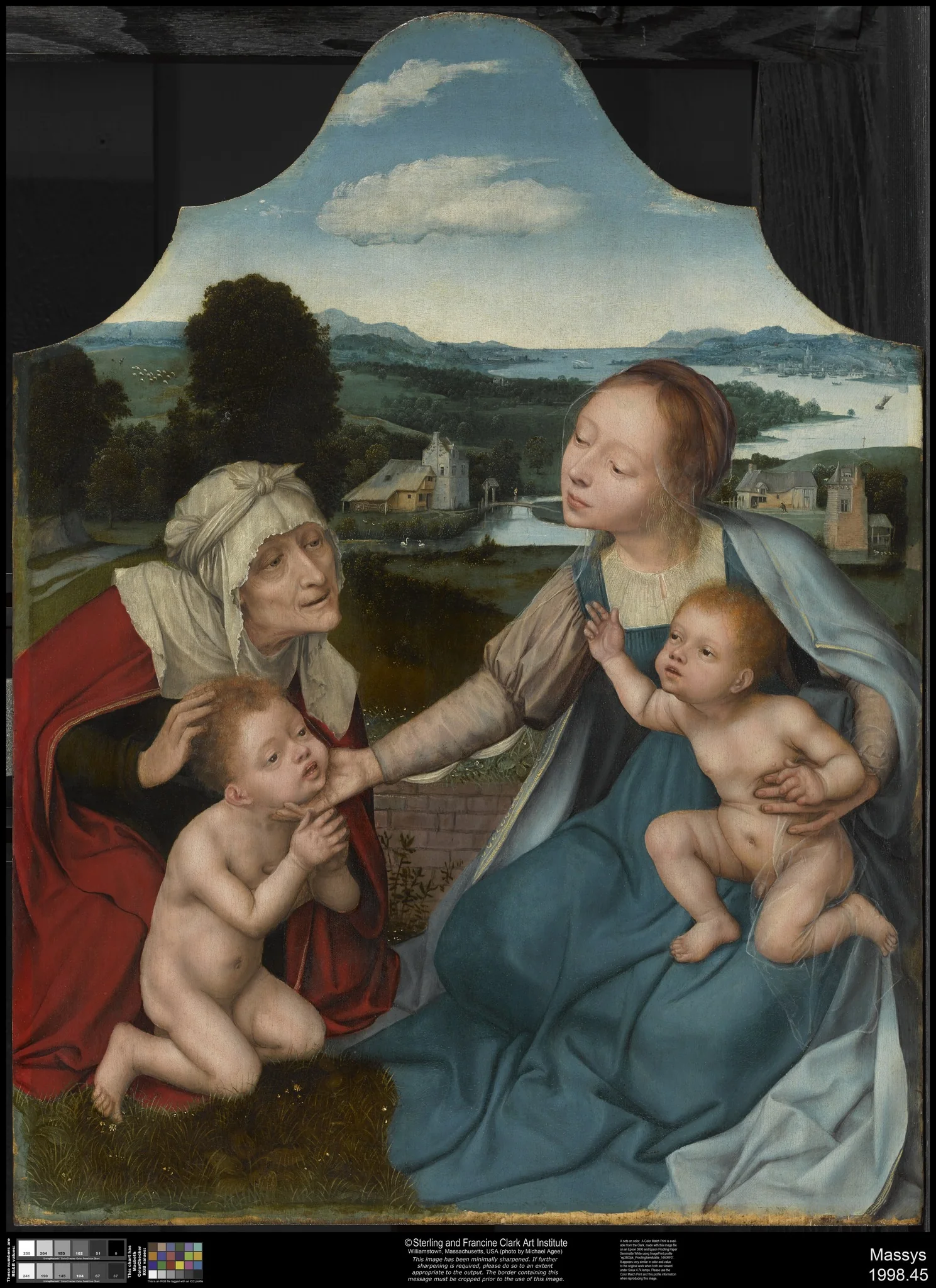 Virgin and Child with Saints Elizabeth and John the Baptist, by Quinten Metsys, oil, 1505