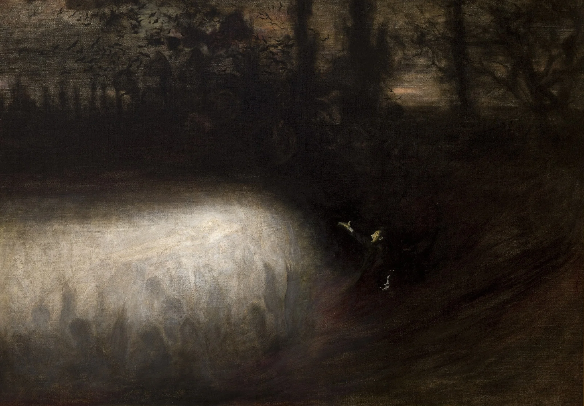 Funeral March, by Władysław Podkowiński, oil, 1898