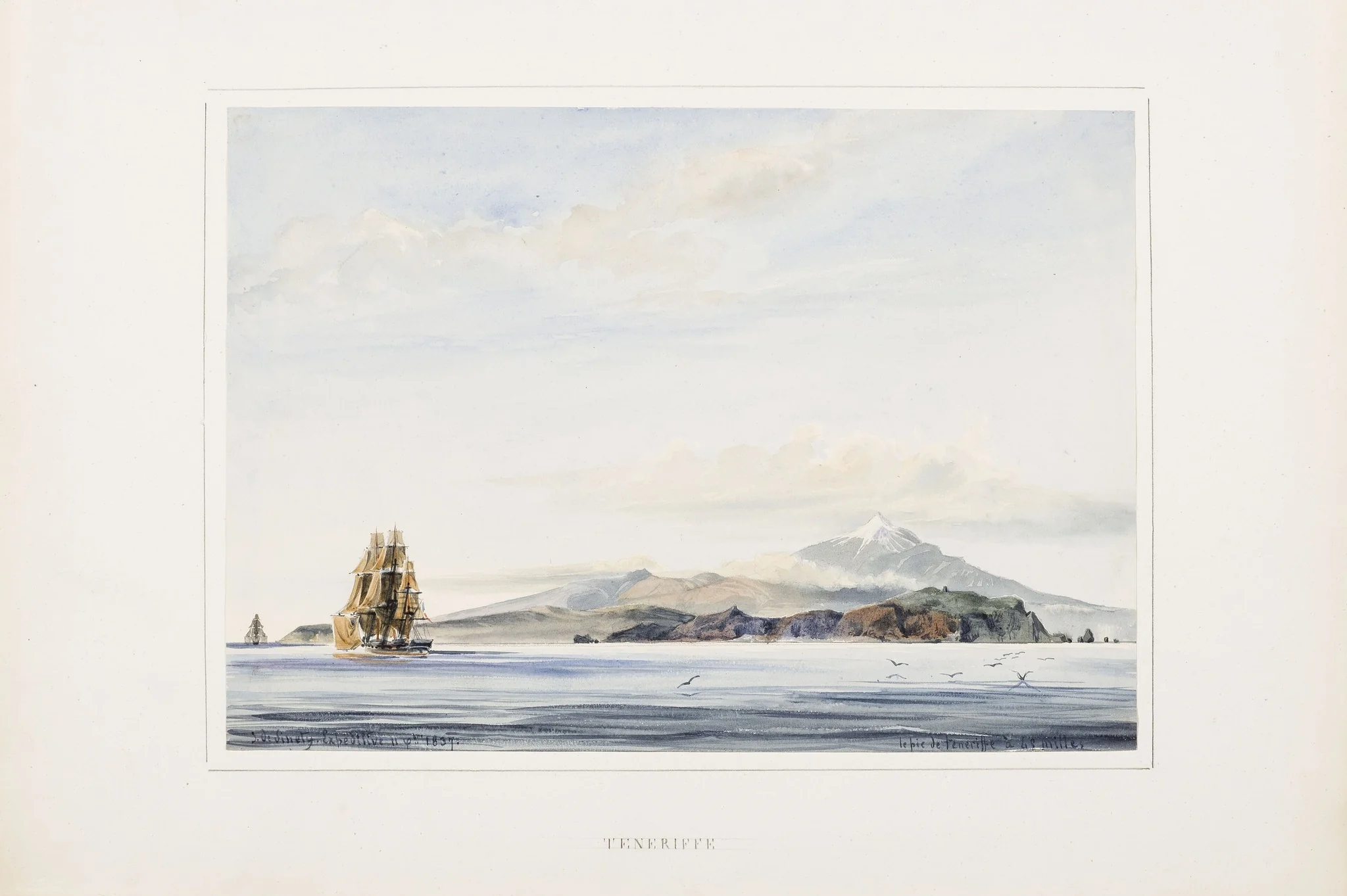 Teneriffe, by Jules Marie Vincent de Sinety, graphite, 1837