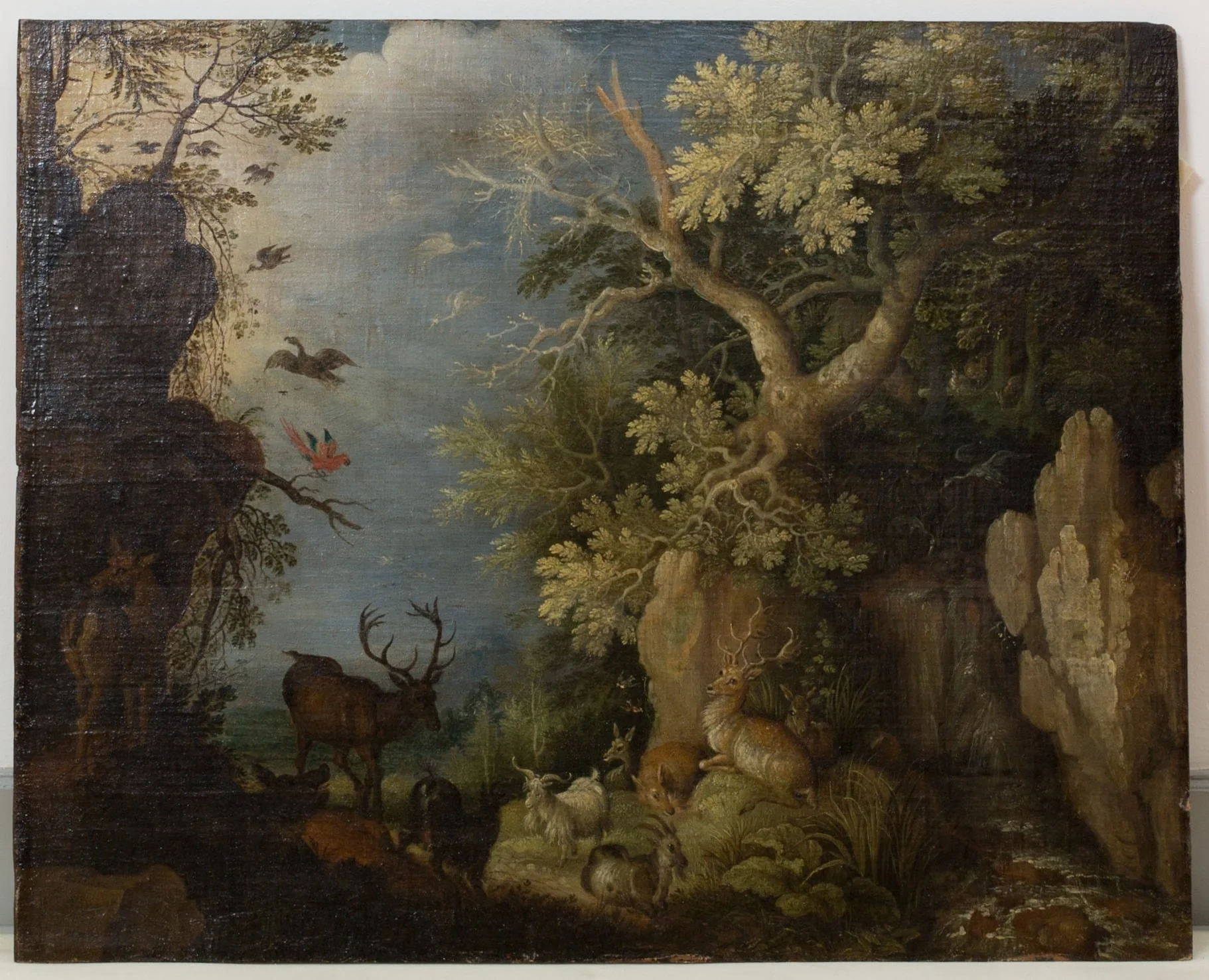 Waldlandschaft mit Tieren, by Unknown, 1650