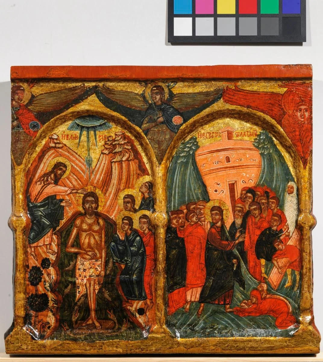Botezul/Învierea lui Lazăr, by Unknown, unspecified, 1250