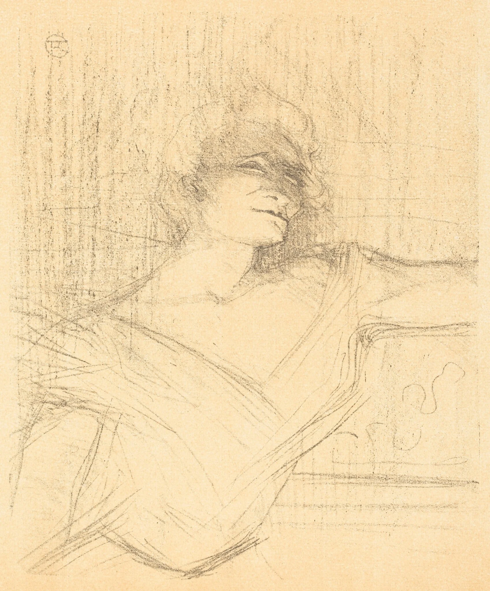 In "La glu" (Dans "La glu"), by Henri de Toulouse-Lautrec, ink, 1898