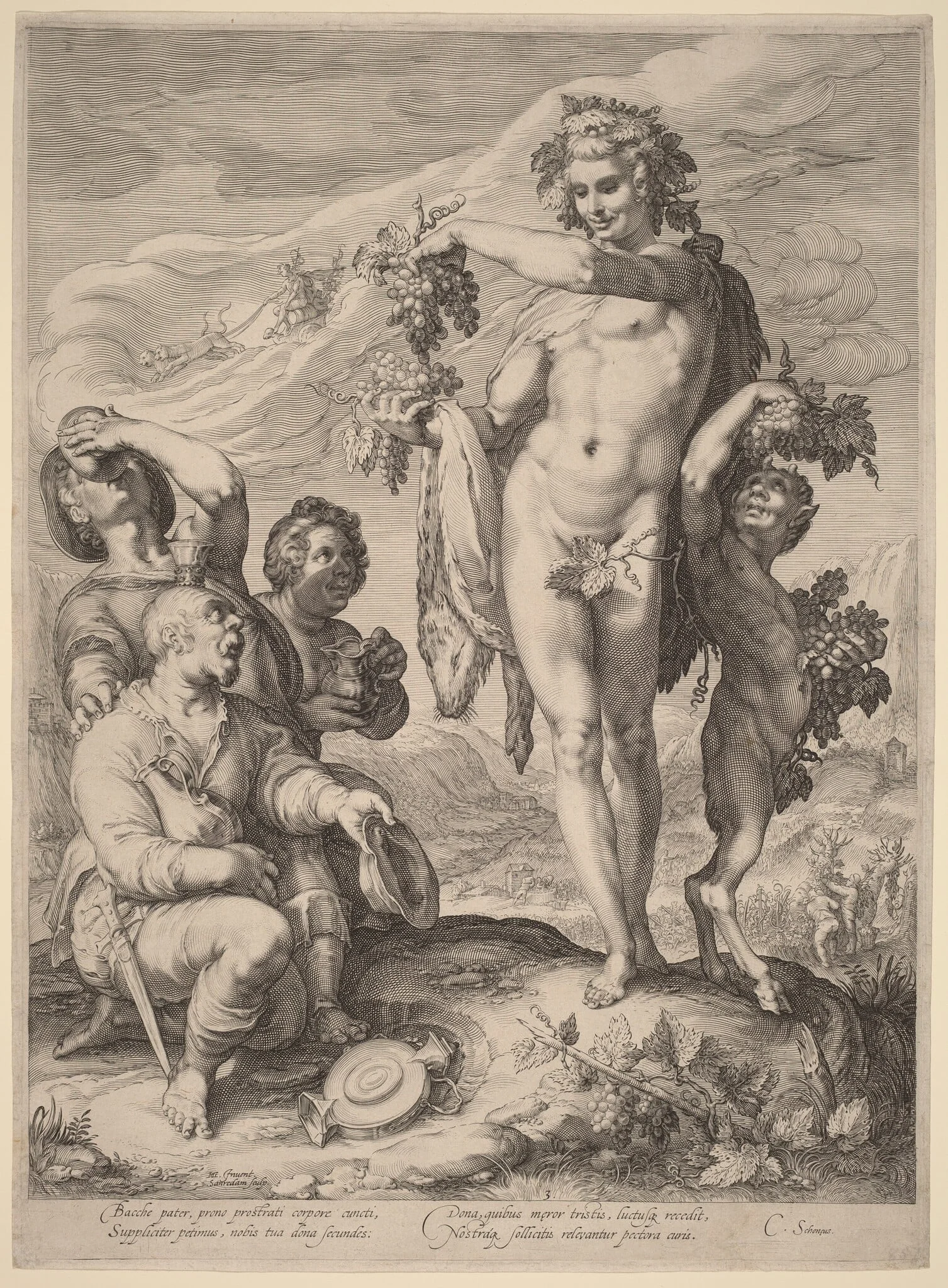 The Cult of Bacchus, by Jan Pietersz Saenredam, ink, 1596