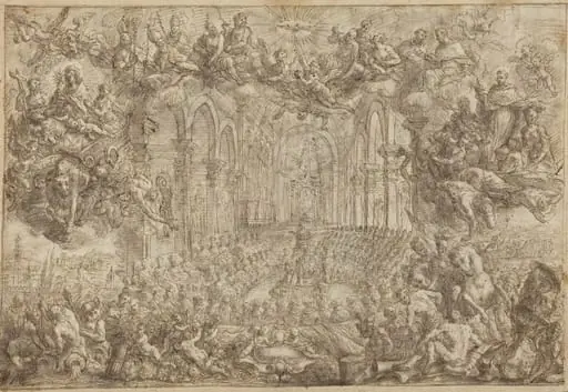 The Council of Trent with Saint Thomas Vanquishing the Heretics