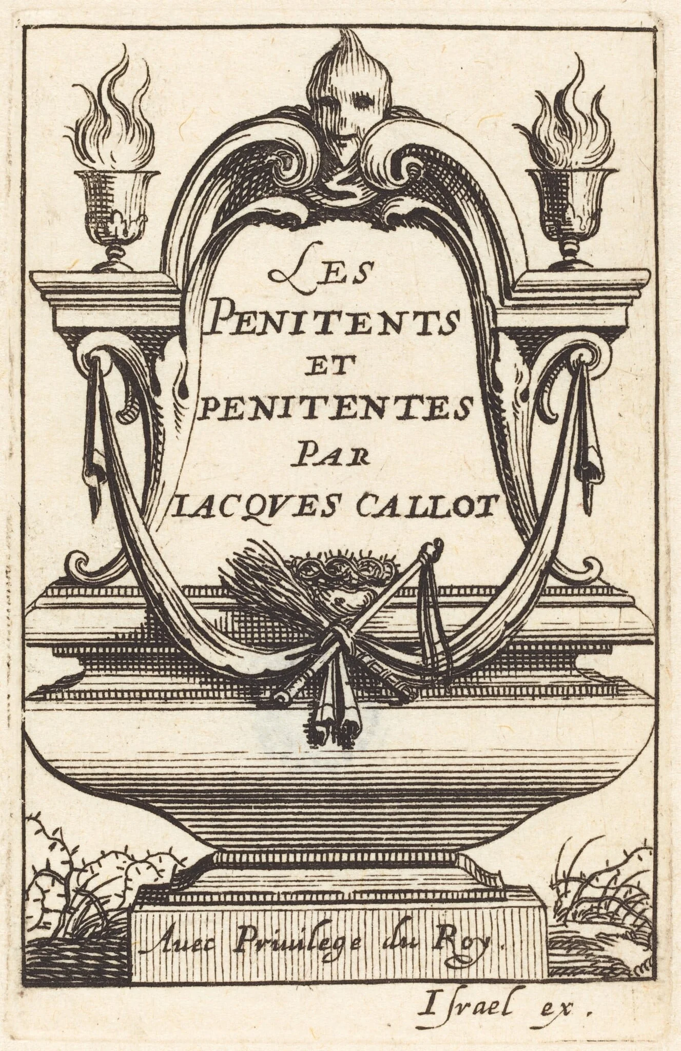 Frontispiece for Callot's "The Penitents", by Abraham Bosse, ink, 1632