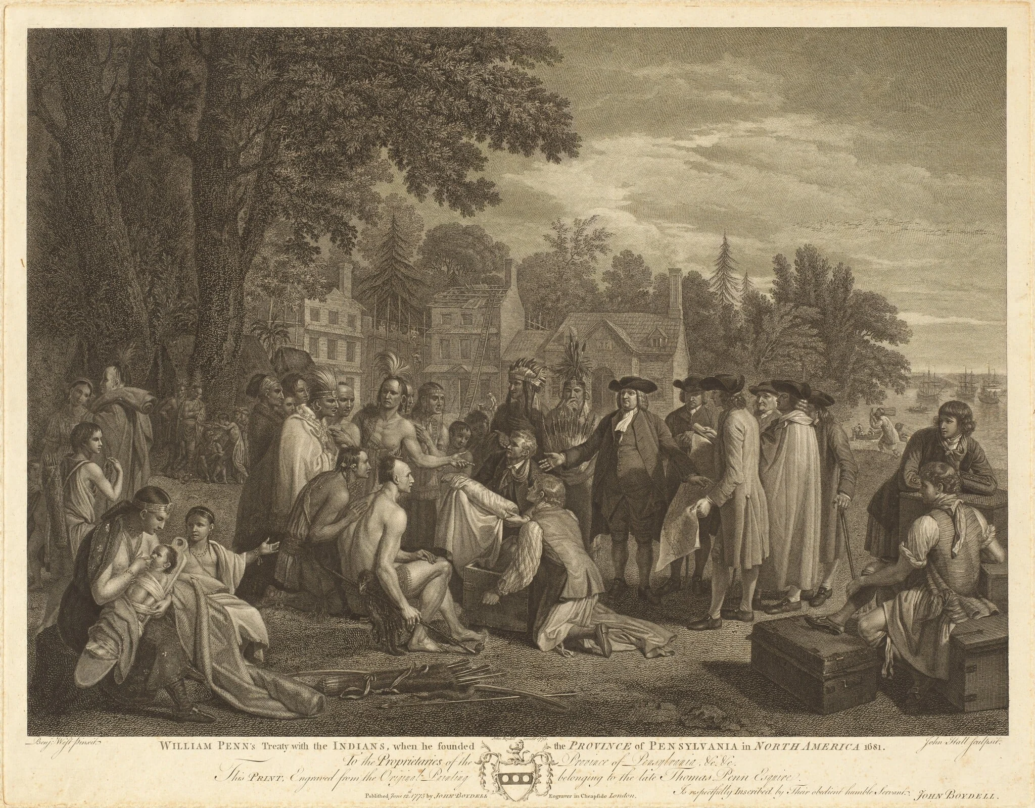 William Penn's Treaty with the Indians, by John Hall, ink, 1775