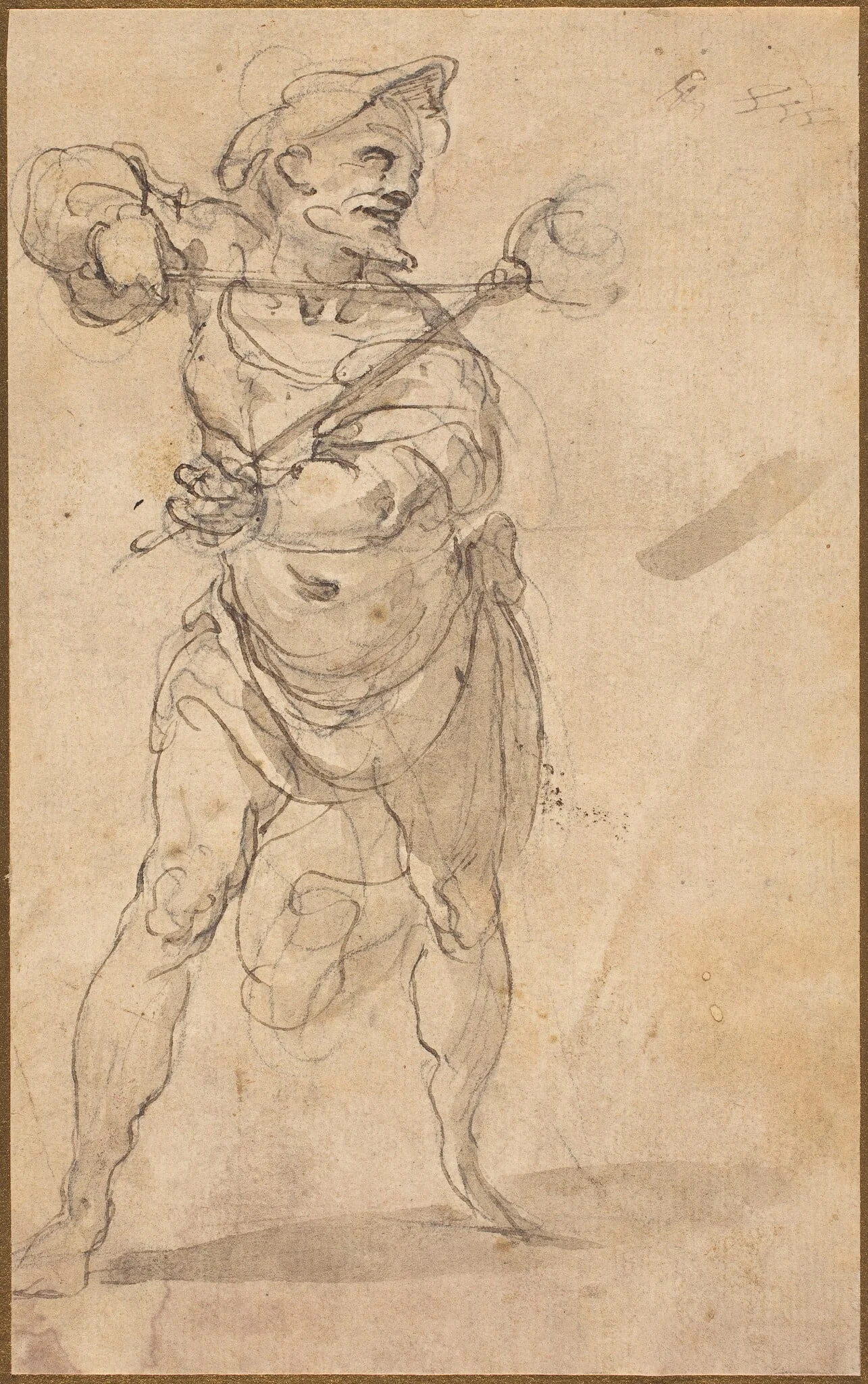A Tormentor With Tongs, by Taddeo Zuccaro, chalk, 1548
