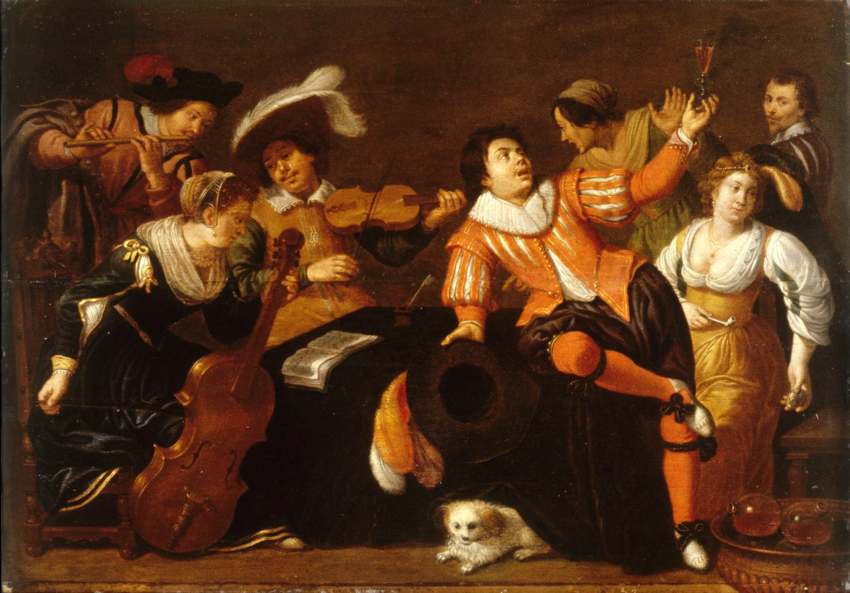 Merry Company, by Jan van Bijlert, oil, 1630