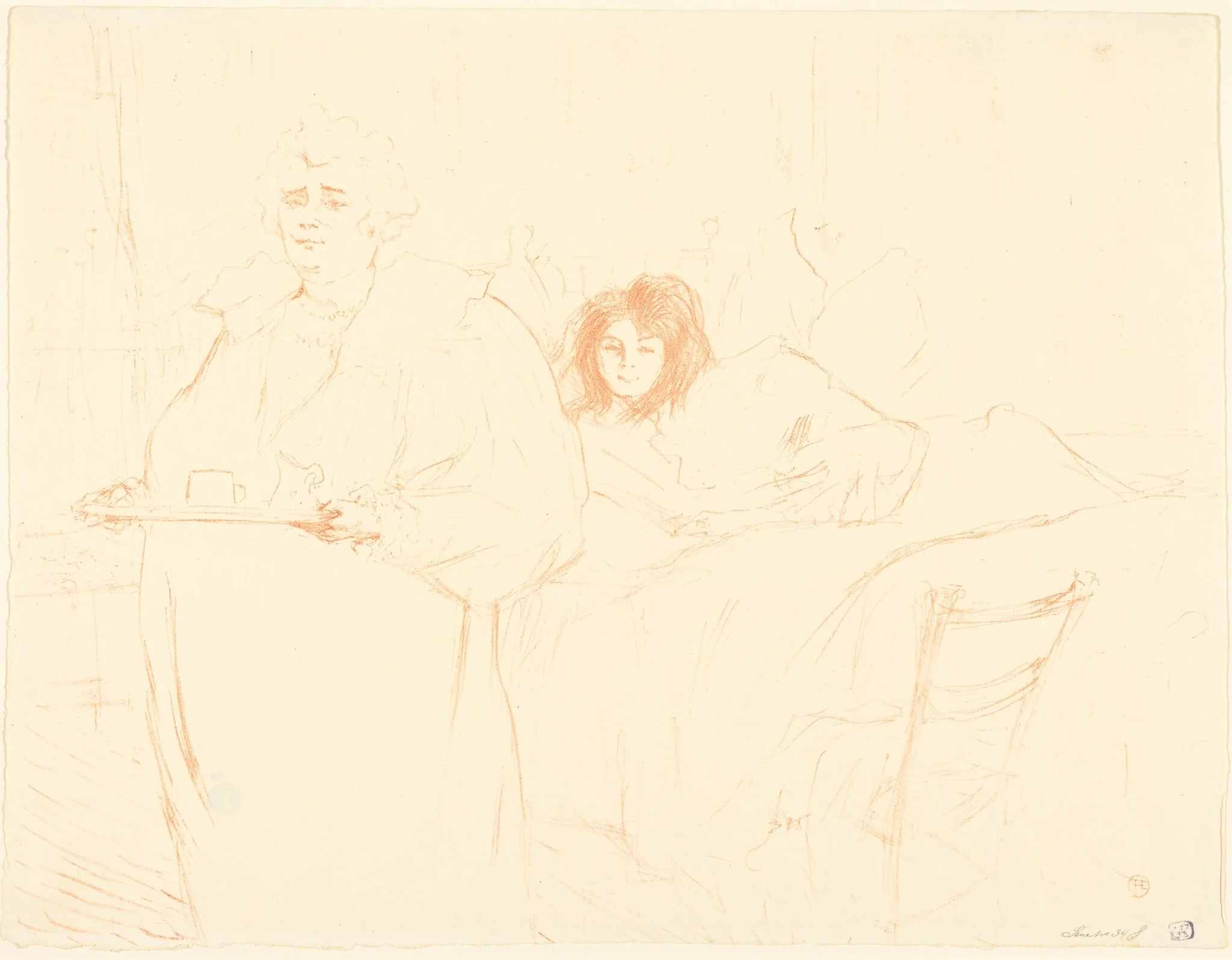 Woman with a Tray (Femme au plateau), by Henri de Toulouse-Lautrec, ink, 1896