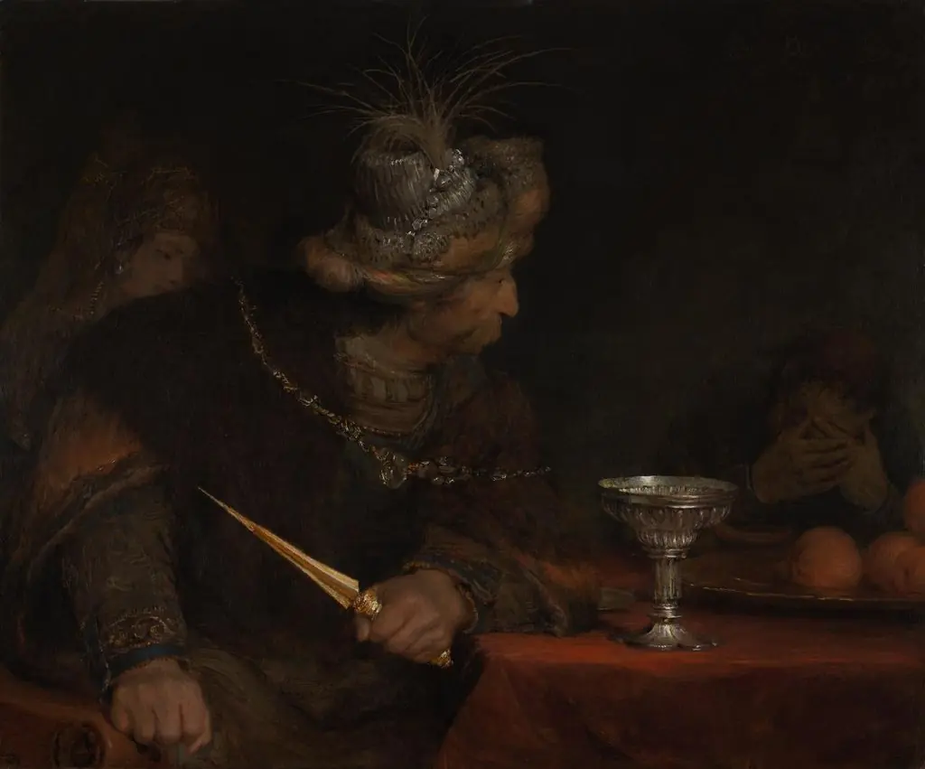 King Ahasuerus condemning Haman