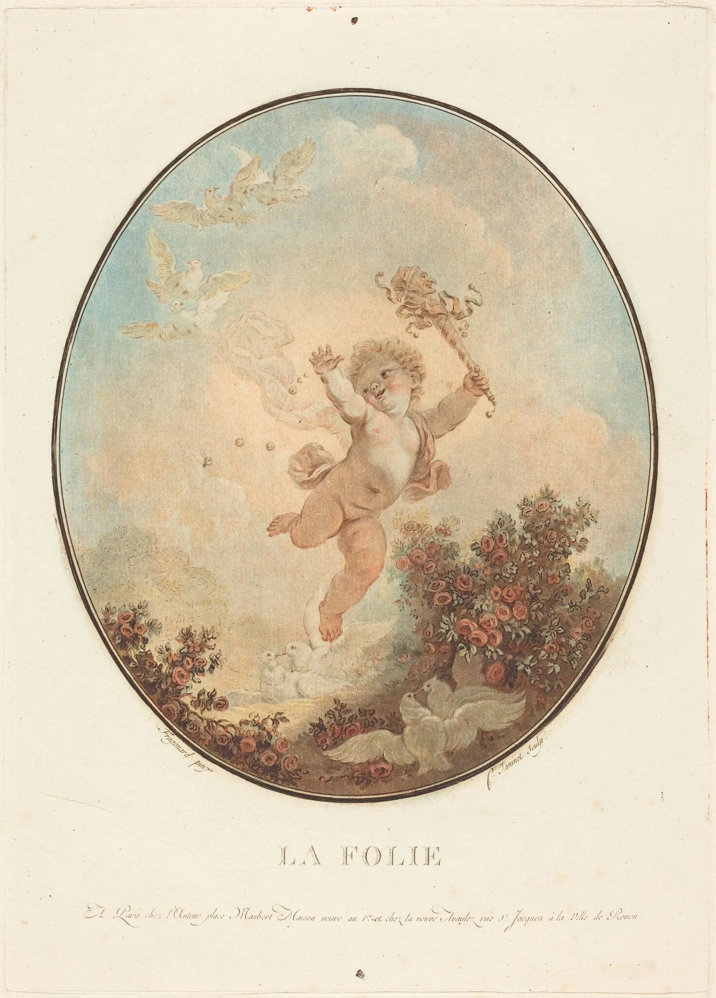 La folie, by Jean-François Janinet, ink, 1777