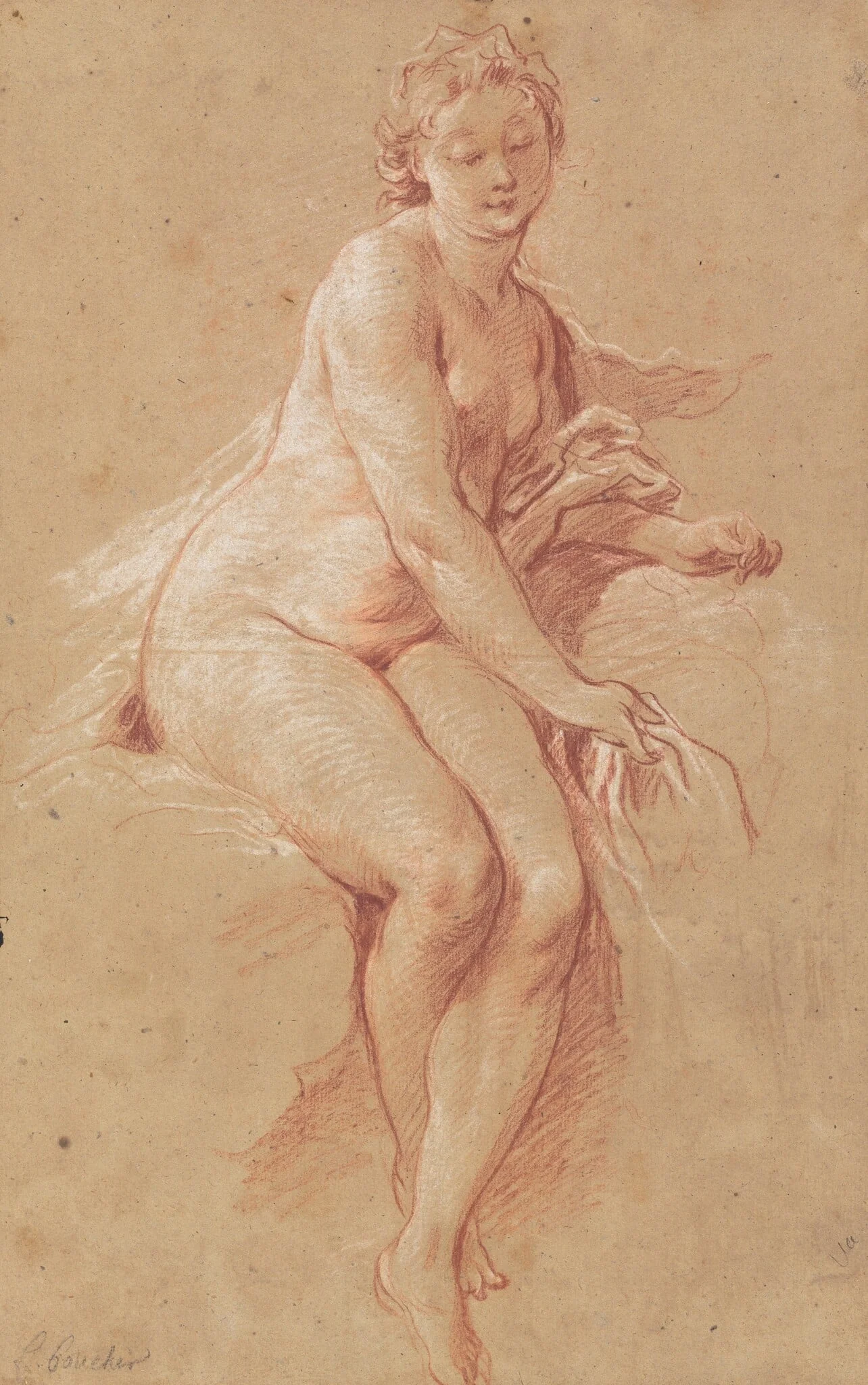 Aurora, by François Boucher, chalk, 1733