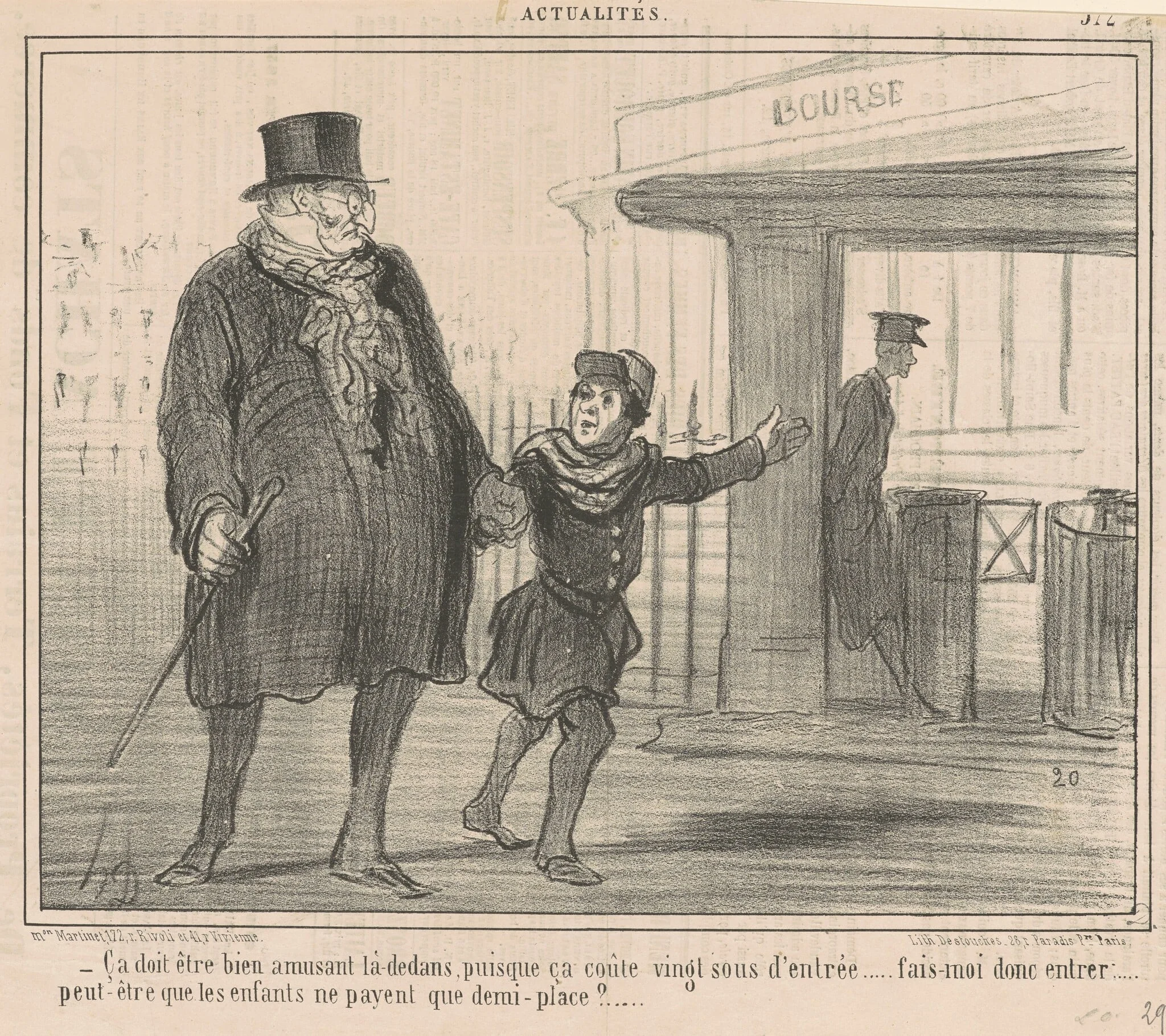 Ca doit être bien amusant la-dedans ..., by Honoré Daumier, ink, 1857