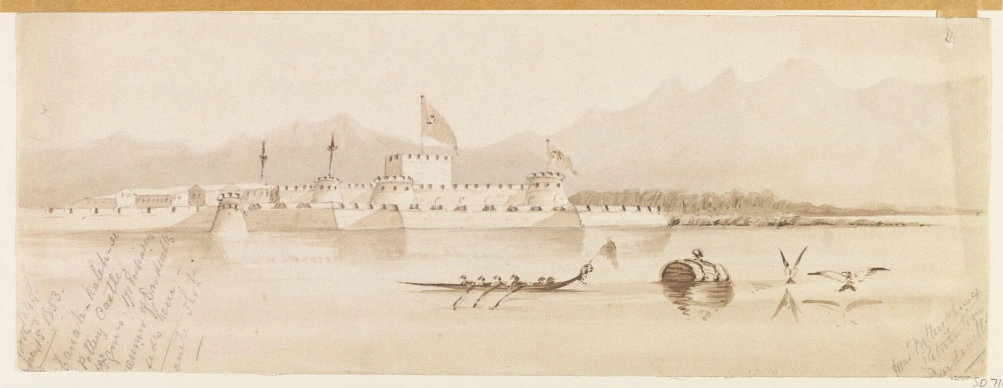 Turkish Fort of Chanak-Kaleh-si (asiatic Side).  View Taken from the center of the strait