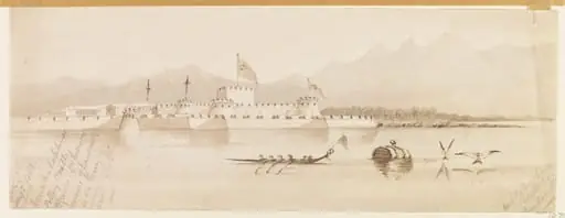Turkish Fort of Chanak-Kaleh-si (asiatic Side).  View Taken from the center of the strait
